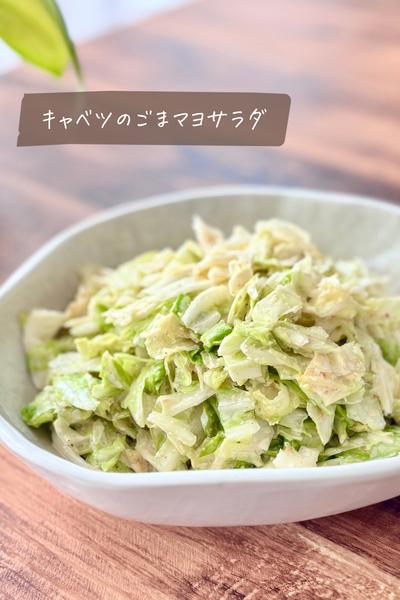 絞らなくていい＊キャベツのごまマヨサラダ
