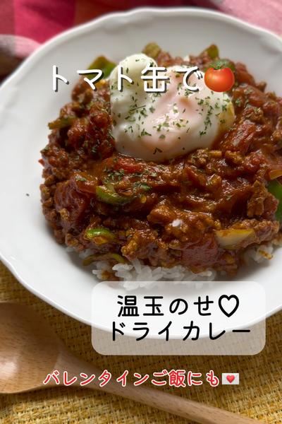 【トマト缶で簡単に！】温玉のせ♡ドライカレー