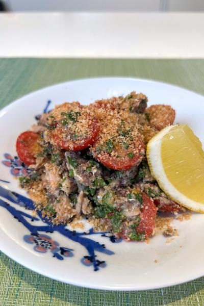 オイルサーディンとトマトの香草マリネ