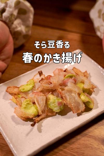 旬のそら豆で春のかき揚げ