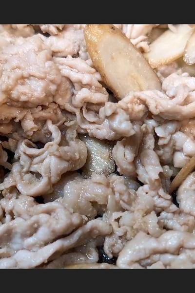 豚肉ごぼうの甘辛醤油炒め