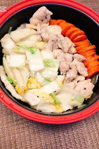 鶏もも肉と白菜のレンジ蒸し