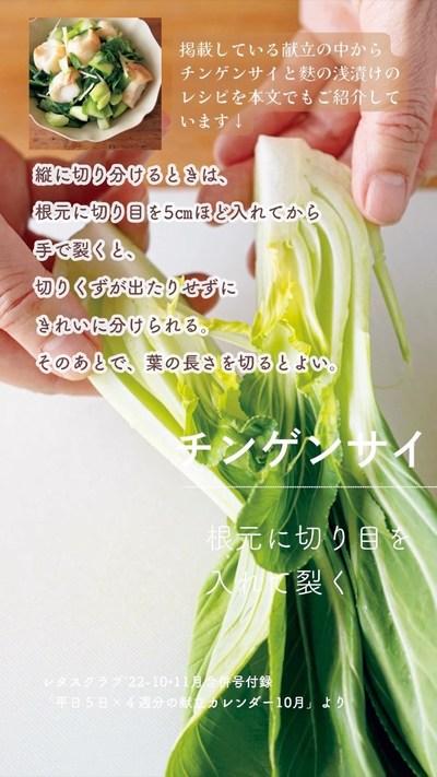 #レシピあり　✨しょうがのすがすがしい香りが食欲をそそる✨ #毎号付録 #献立カレンダー 10月の旬食材『チンゲンサイ』のおいしい食べ方❣️.