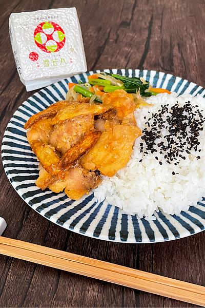 雪若丸でワンプレート＊鶏唐揚げと牛蒡のレモン煮🍋