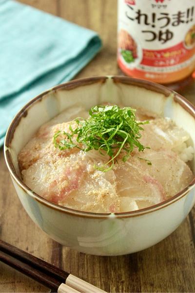 ぱぱっとやみつきごはん！鯛のごまだれ漬け丼