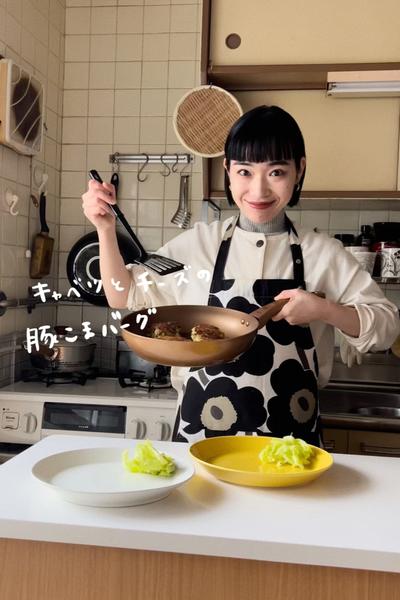 キャベツとチーズの豚こまバーグ🦭🐖