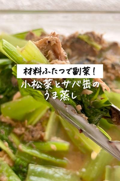 材料ふたつで副菜！《小松菜とサバ缶のうま蒸し》