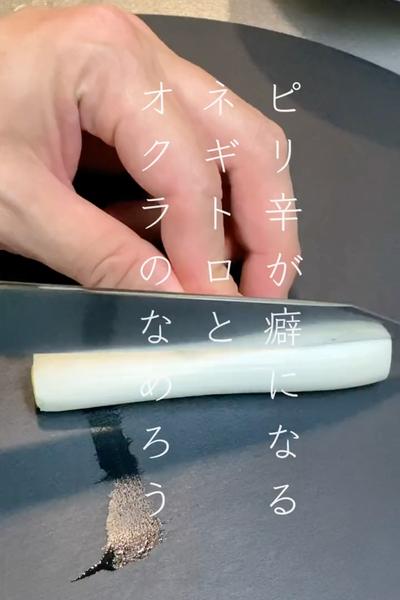 ピリ辛が癖になる！ネギトロとオクラのなめろう🍶