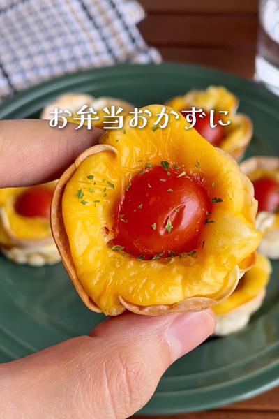 ＼お弁当に嬉しい／
『餃子の皮でトマトキッシュ』