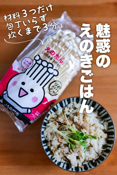 【材料３つだけ】包丁いらず‼️魅惑えのきごはん