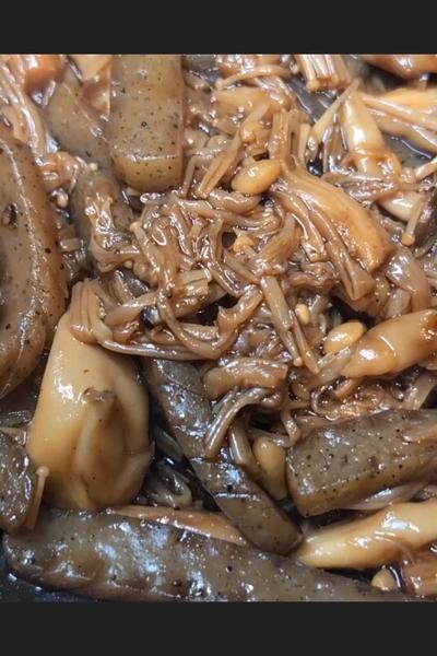 こんにゃくとキノコのスパイシー佃煮