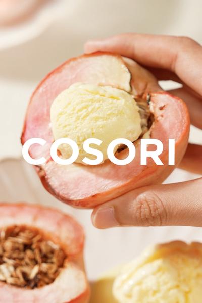 COSORIノンフライヤーレシピ、焼き桃アイス