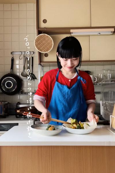 ブロッコリーのめんつゆ漬け揚げ焼き🦭🥦