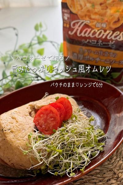 パウチのまま！レンジで6分⏰キッシュ風オムレツ