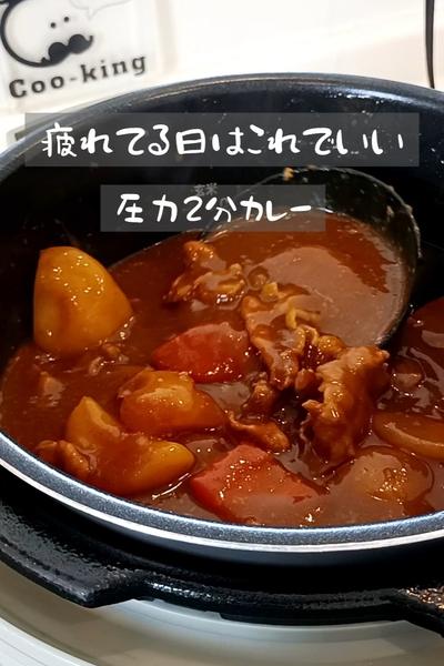疲れてる日はこれでいい🍛圧力2分カレー