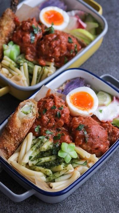 副菜３品　ミートボールパスタ弁当