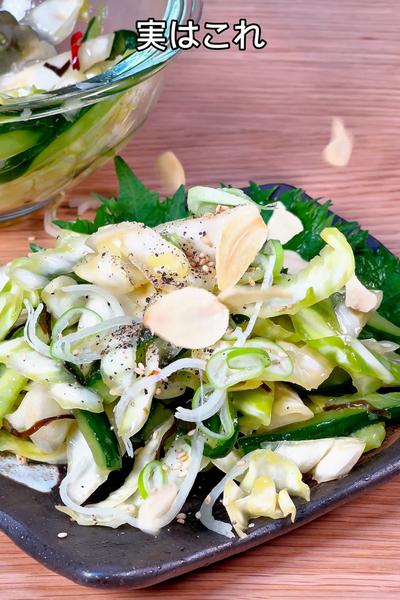 ニンニクとごま油のダブル！病みつきキャベきゅうり🥒