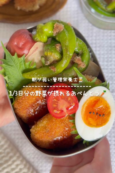 野菜が摂れるお弁当【キャベツ入り豚こまカツ】