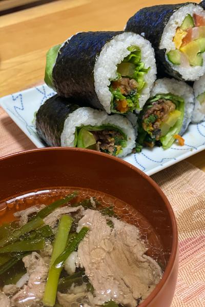 今年の節分は美味しい和牛を使ってキンパ！