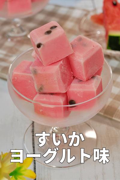 すいかを潰して混ぜて！すいかヨーグルトシャーベット