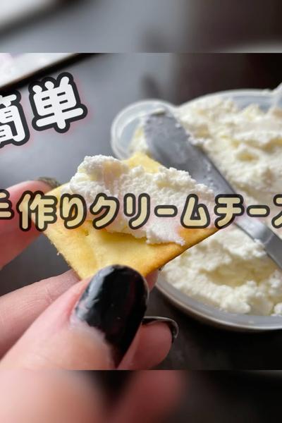 牛乳1パックで手作りクリームチーズ🧀