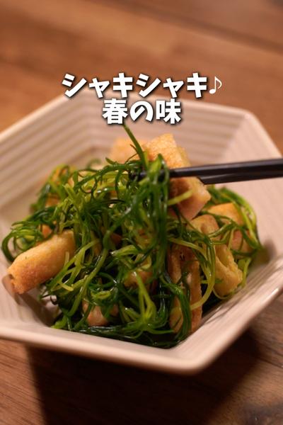おかひじきと焼き油揚げの白だし和え