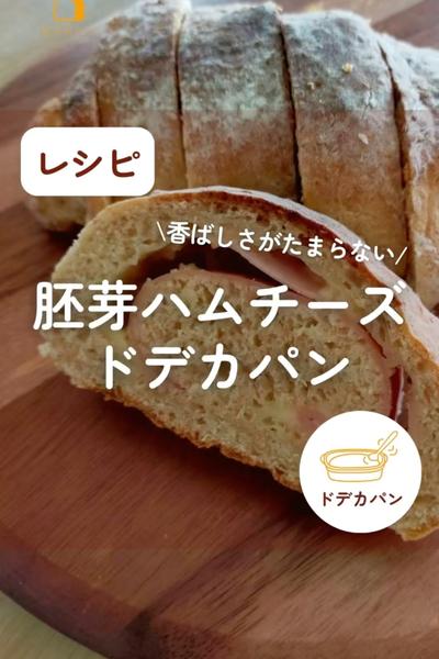 香ばしさがたまらない💕胚芽ハムチーズドデカパン