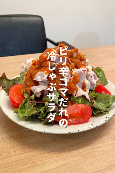 ピリ辛ゴマだれの冷しゃぶサラダ