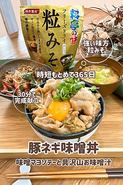 毎日愛情！30分に詰め込んだ「豚ネギ味噌丼御膳」