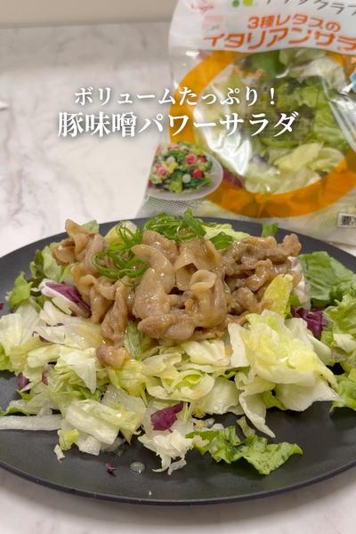 ボリュームたっぷり！豚味噌パワーサラダ