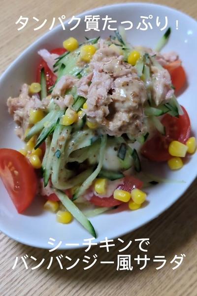 シーチキンでバンバンジー風サラダ