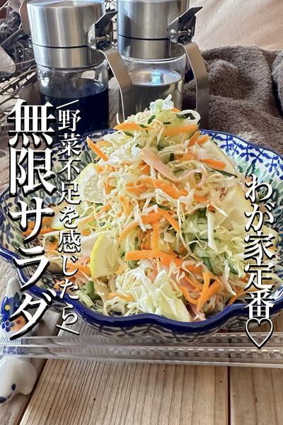 \野菜不足解消/モリモリ食べられる【無限サラダ】