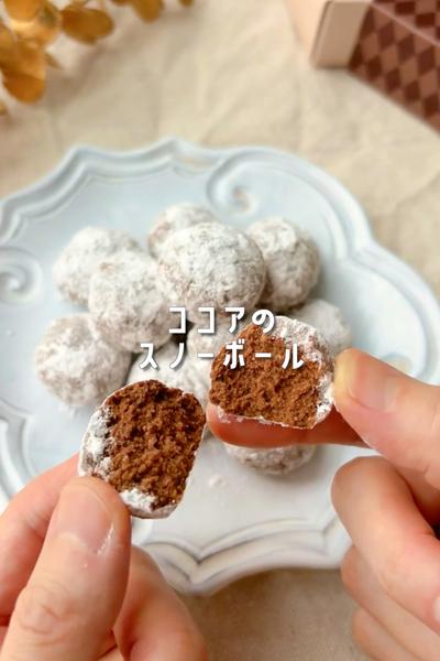 バレンタインにも💝ココアのスノーボールクッキー🍫☃️