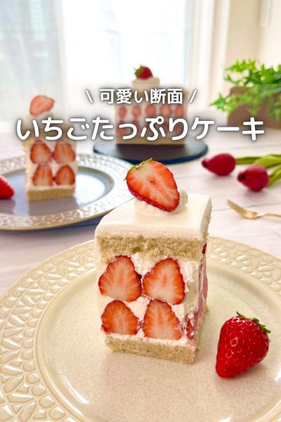 \ 可愛い断面 /いちごたっぷりケーキ