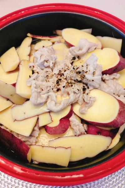 【さつまいもと豚肉の重ね蒸し】