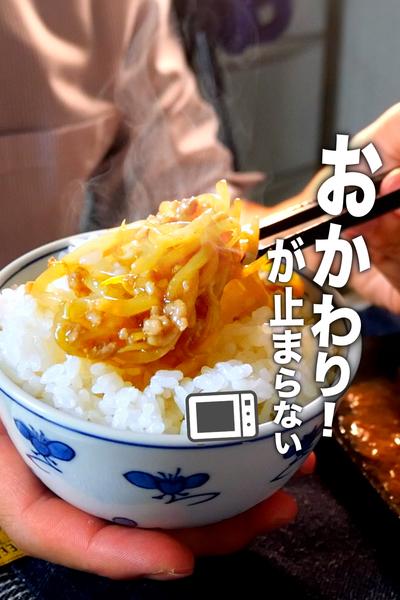 レンジで簡単！おかわりが止まらない！もやしとひき肉