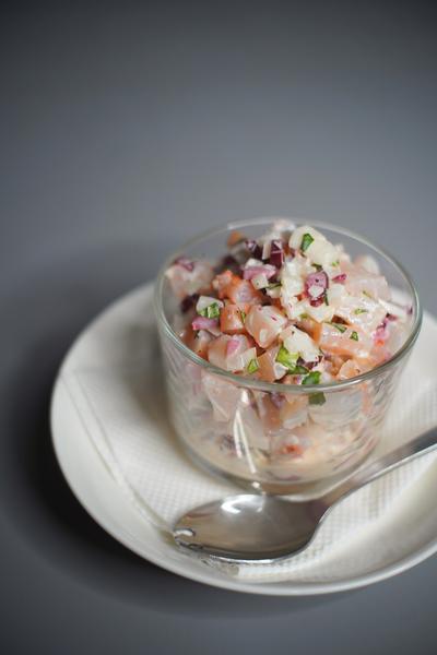 海老としば漬けのタルタル