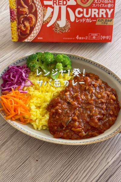 \レンジで1発♡/
【サバ缶カレー】
