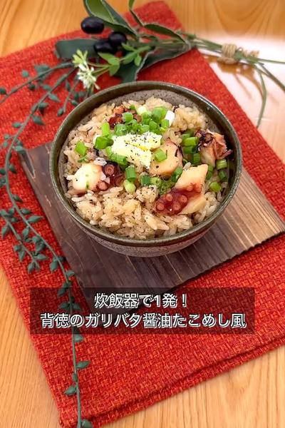炊飯器で1発！背徳のガリバタ醤油たこめし風