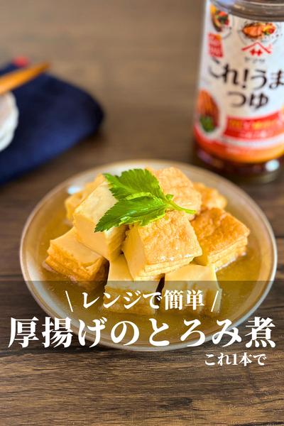 レンジで簡単！これ1本で味が決まる厚揚げのとろみ煮