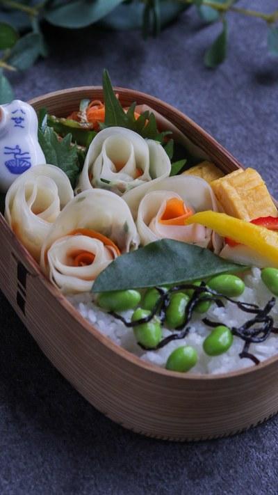 薔薇餃子弁当