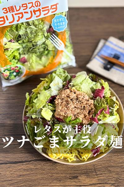 レタスたっぷり！ツナごまサラダ麺