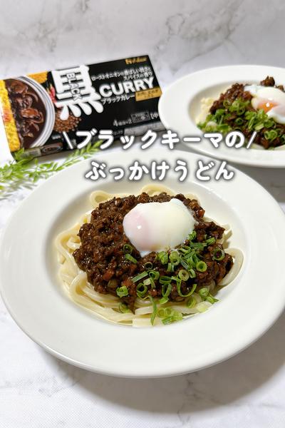 ブラックカレーでぶっかけうどん