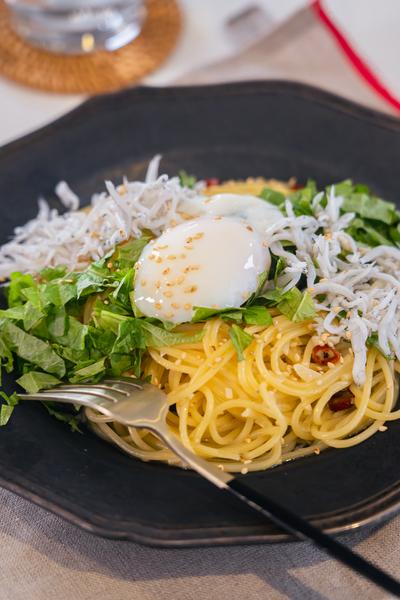 15分でうまうま！しらすと大葉のペペロンチーノ