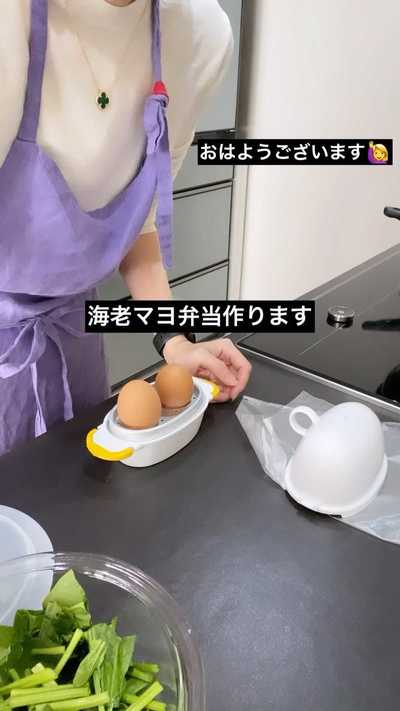 きのう投稿した海老マヨ弁当の動画