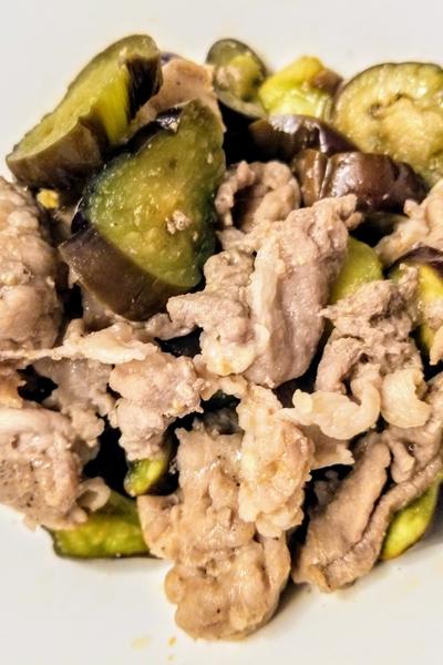 【甘辛】豚肉となすの味噌炒め風