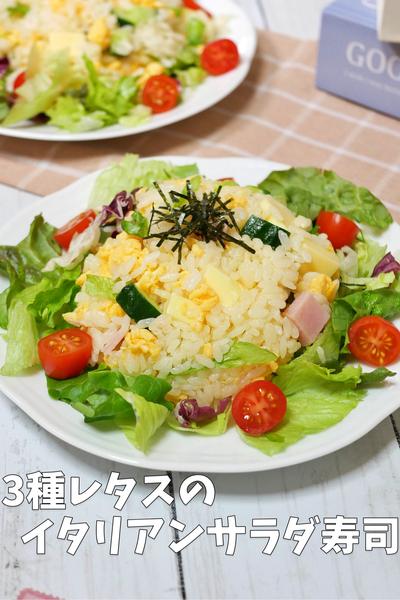 彩り鮮やか！3種レタスのイタリアンサラダ寿司