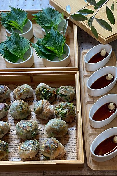 肉巻き ひとくち餃子^^