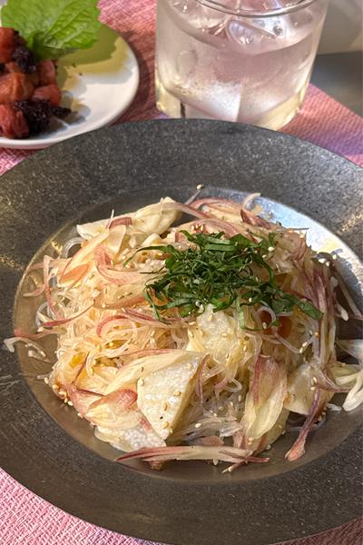 梅の風味さっぱり！冷製パスタ風春雨