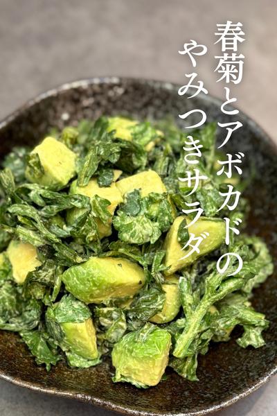 春菊とアボカドのやみつきサラダ🌿🥑